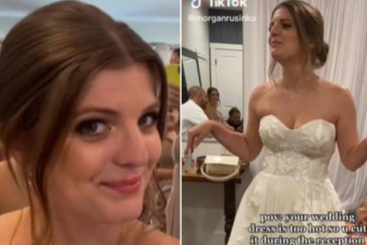 TikTok: Tuvo mucho calor por usar su vestido de novia en su boda e hizo algo inusual