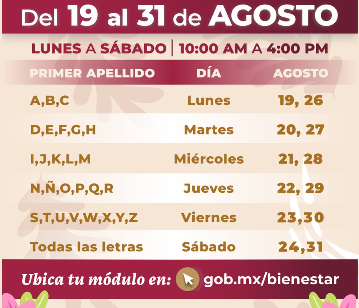 El registro de los adultos mayores se realizará conforme a un calendario de la Secretaría de Bienestar