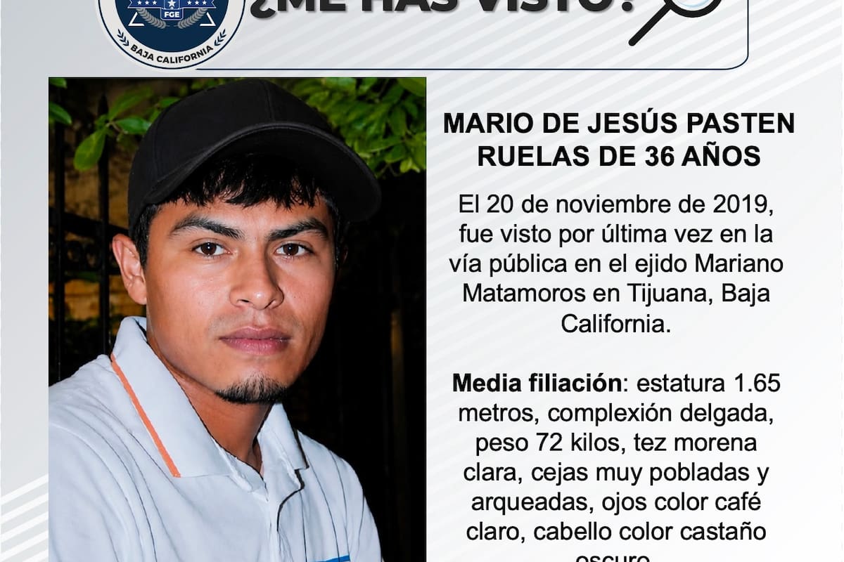 Se busca Mario de Jesús Pasten Ruelas de 36 años