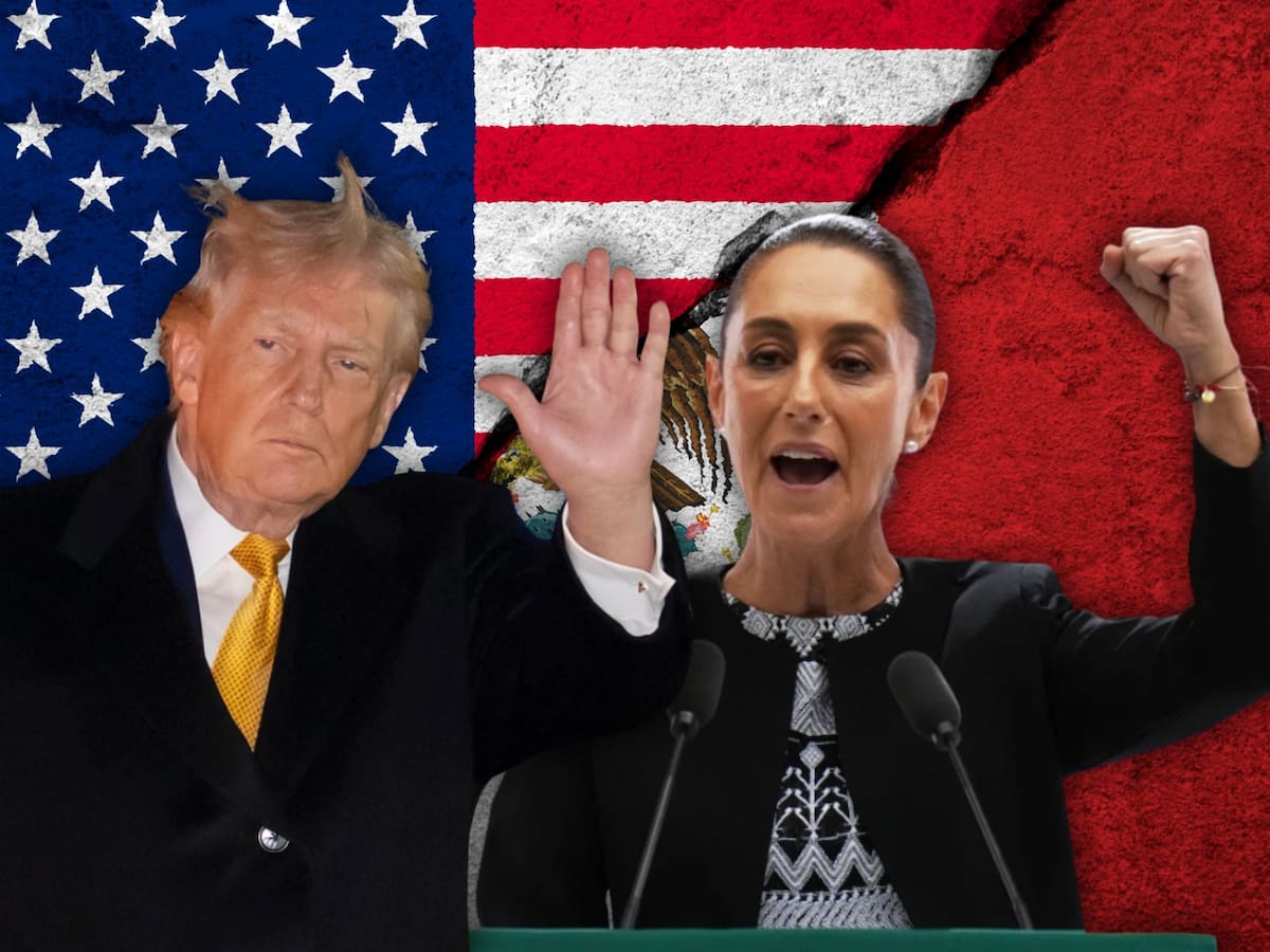 Sheinbaum pospone su conferencia matutina porque hoy hablará con Donald Trump, luego de que el presidente de Estados Unidos reavivó el discurso de acciones terrestres contra cárteles tras la incursión militar en Venezuela. | Crédito: Presidencia/AP/Canva