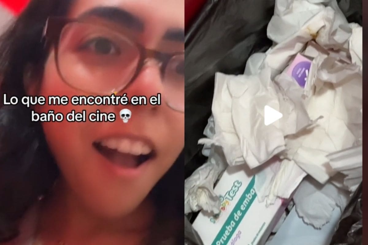 Mujer encuentra prueba de embarazo en el baño del cine y se vuelve viral
