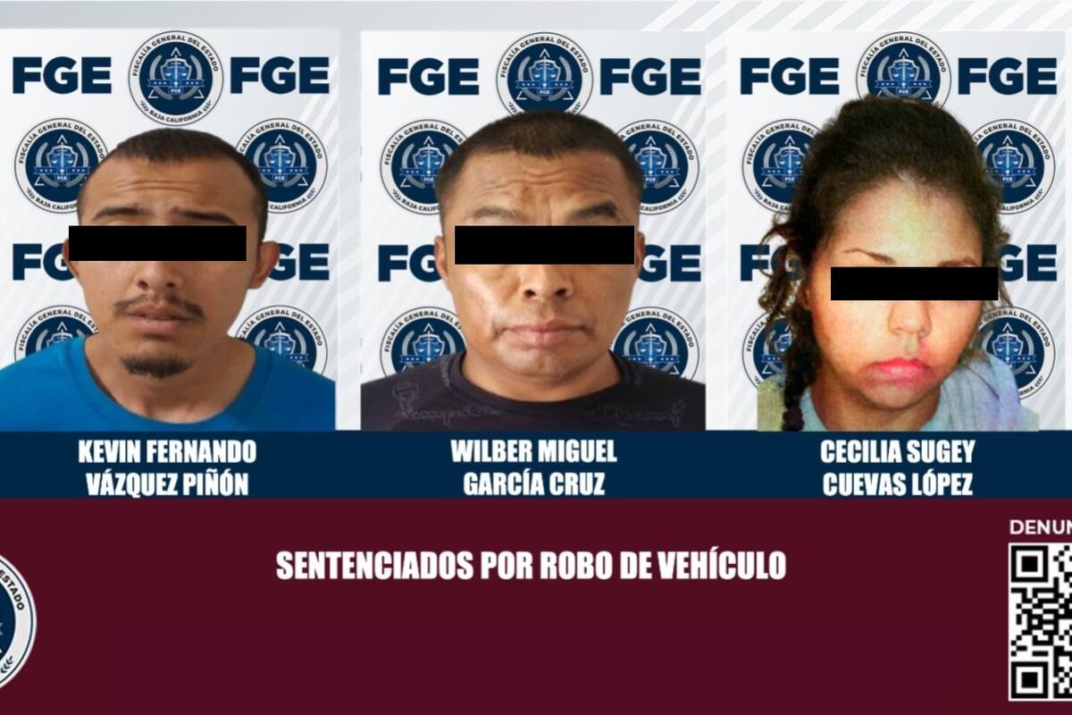 Reciben tres personas pena condenatoria por robo de vehículo
