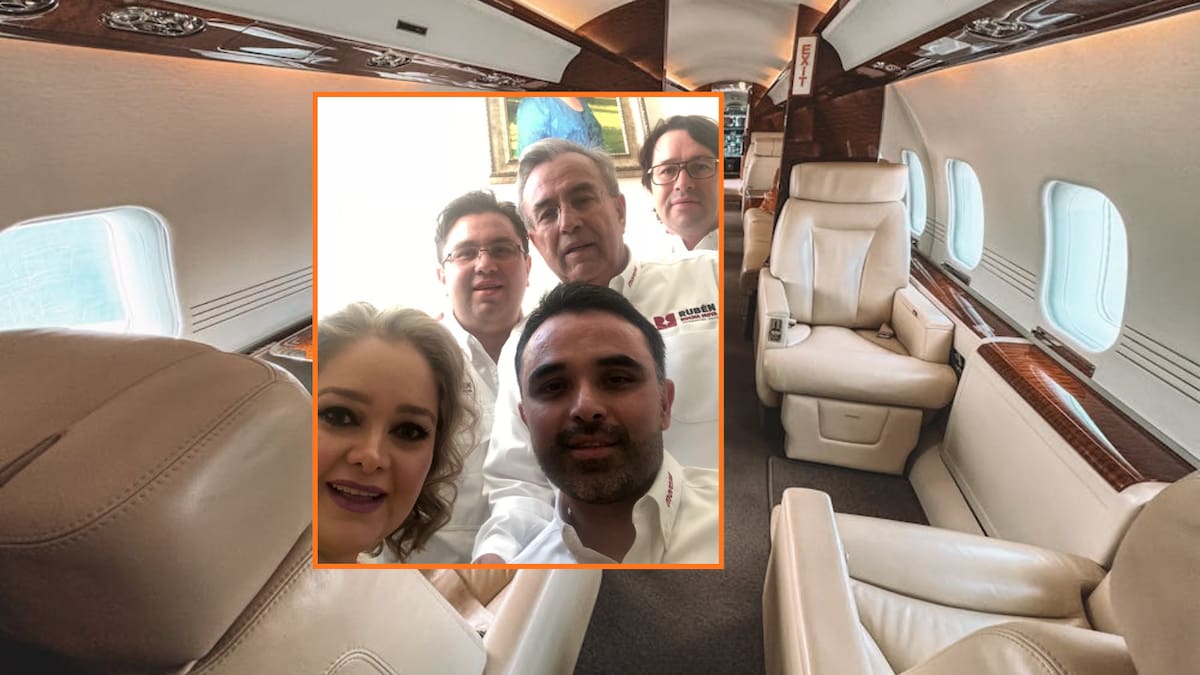 Familiares de Rocha Moya y su secretario de Finanzas habrían volado en jets privados con costos superiores a 500 mil pesos por trayecto, de acuerdo con reportes difundidos en redes sociales