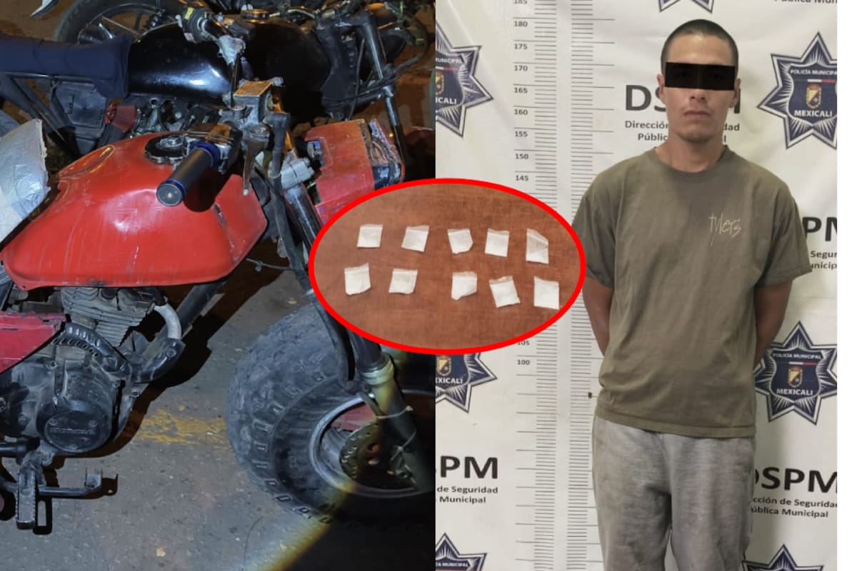 Lo paran por no traer casco y le encuentran metanfetamina