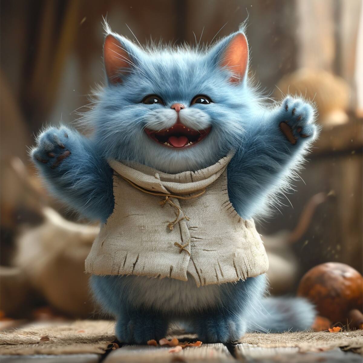 La imagen generada por la inteligencia artificial refleja a un Benito alegre y feliz.