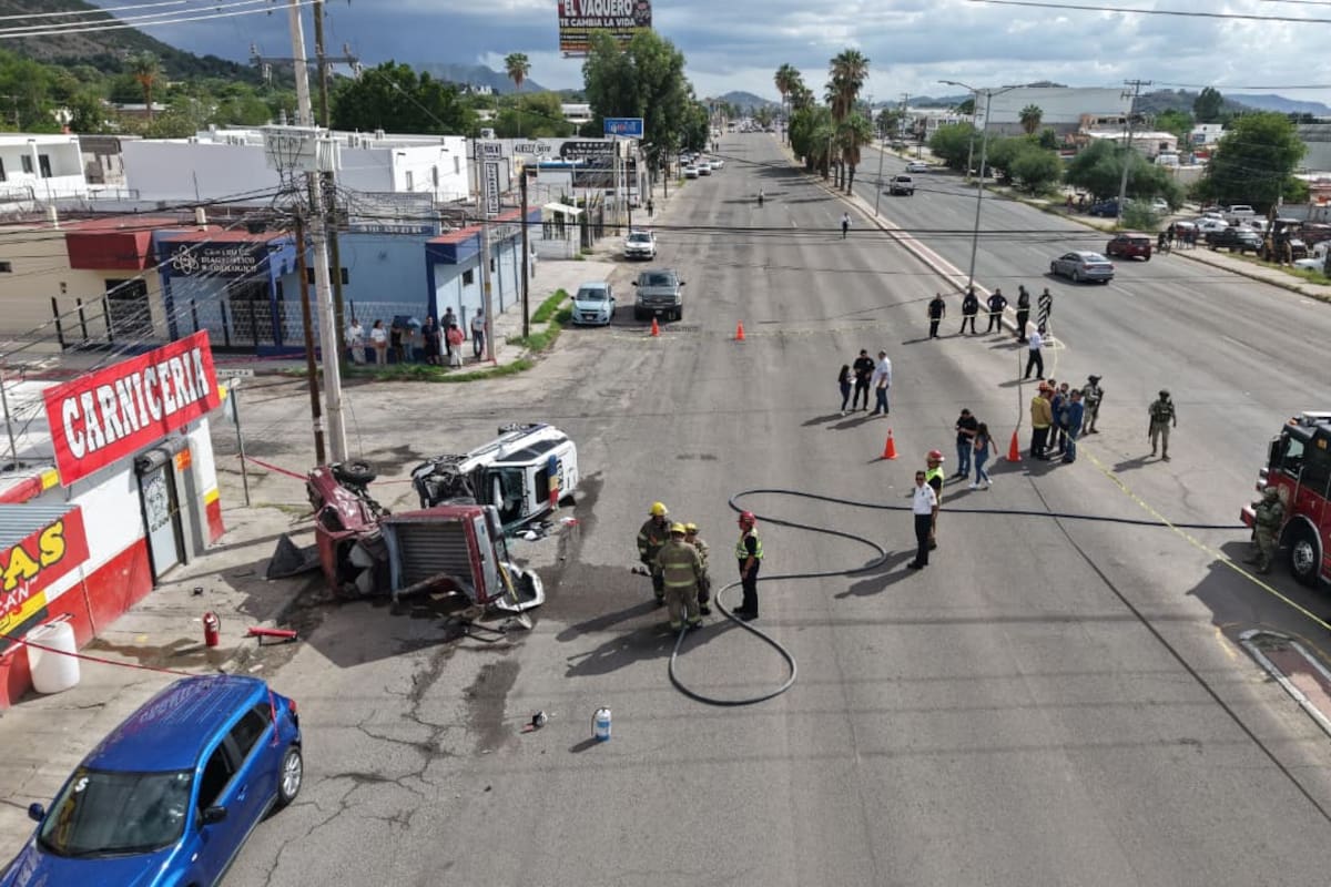 Se registra aparatoso choque donde Patrulla eléctrica se ve involucrada en Hermosillo; hay 4 lesionados