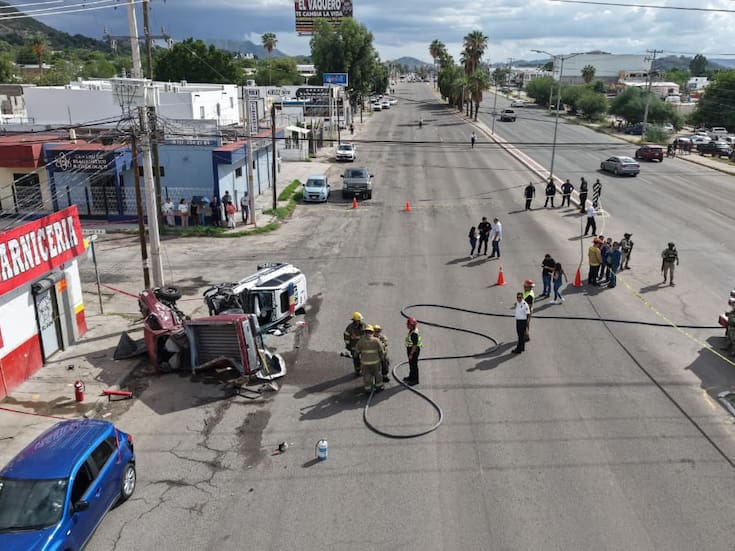 Se registra aparatoso choque donde Patrulla eléctrica se ve involucrada en Hermosillo; hay 4 lesionados