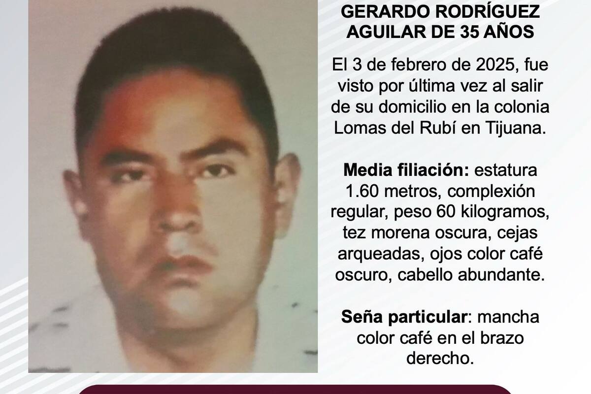 Se busca a Gerardo Rodríguez Aguilar de 35 años de edad