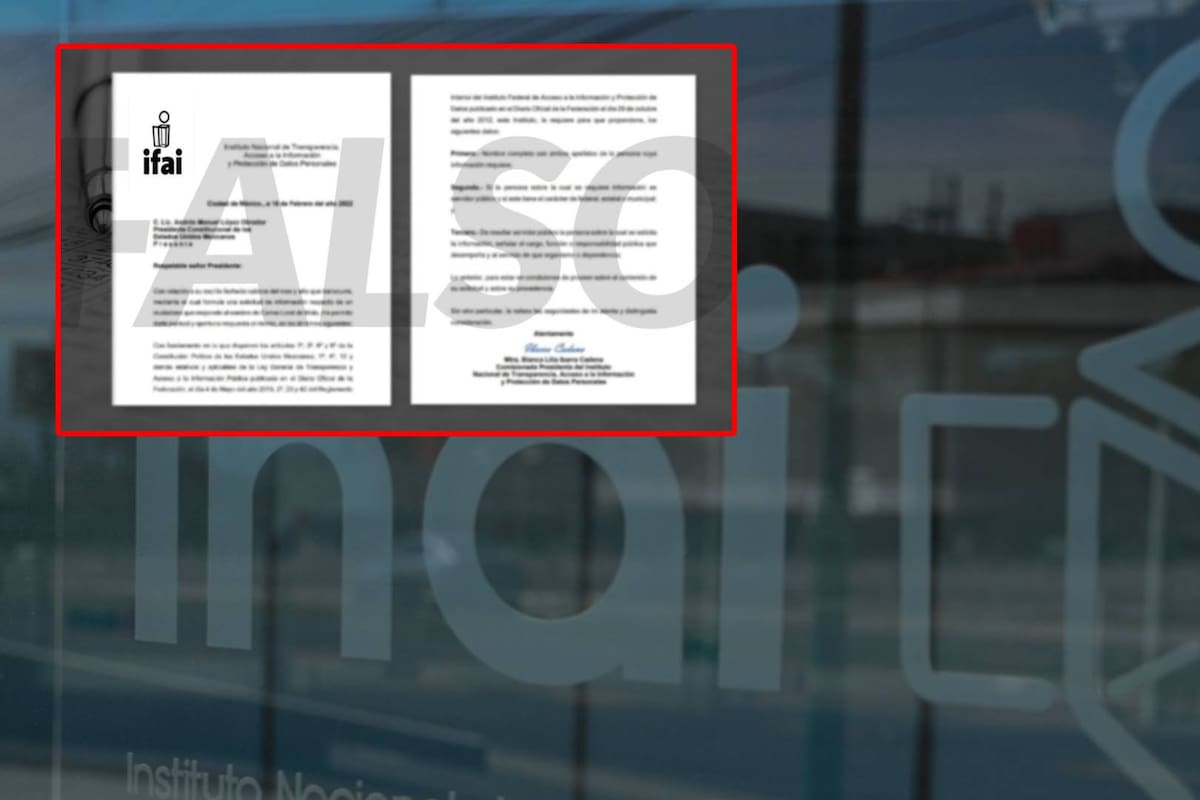 INAI: Carta con respuesta a AMLO que circula en redes es 'fake'