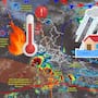 SMN alerta por lluvias intensas en cinco estados, posible formación de un ciclón frente al Pacífico y calor de hasta 45 °C este 13 de julio
