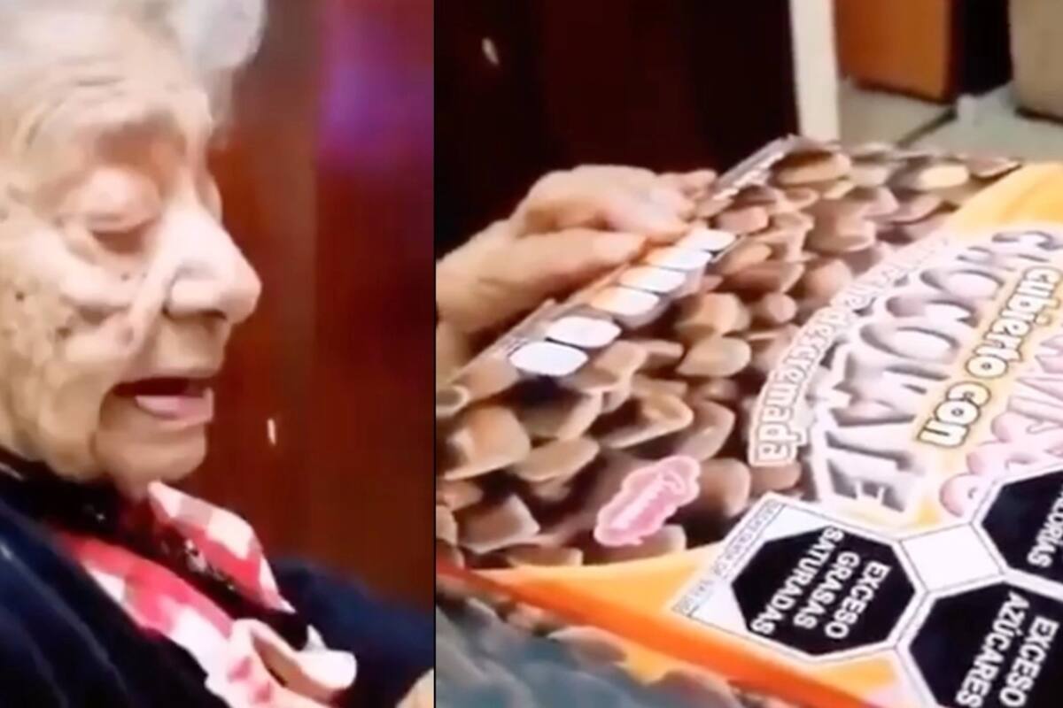 Su abuela reacciona a sellos de Salud en alimentos y se hace viral