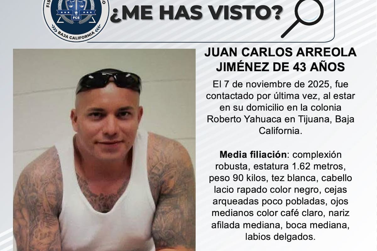 Se busca a Juan Carlos Arreola Jiménez de 43 años