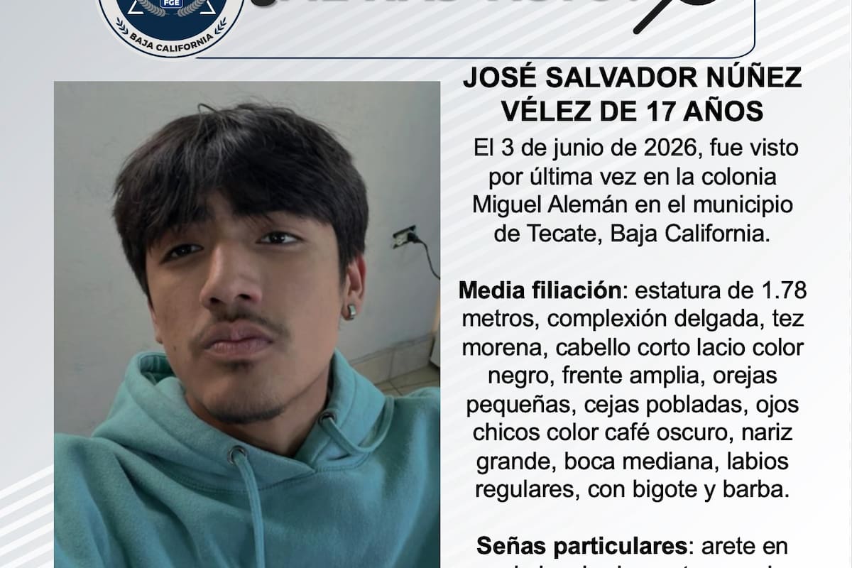 Se busca a José Salvador Núñez Vélez de 17 años