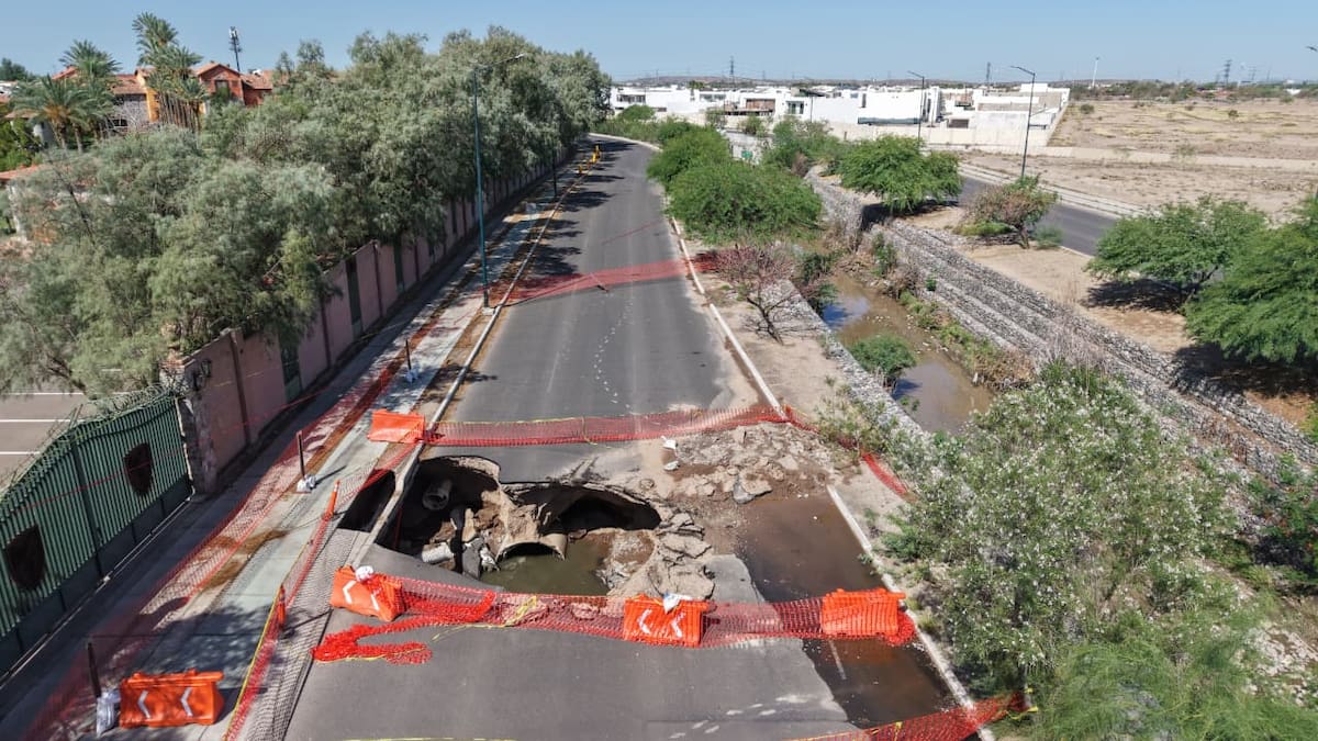Lluvias dejan 30 colapsos en Hermosillo: tres siguen en reparación y el de Quintero Arce tardará 90 días