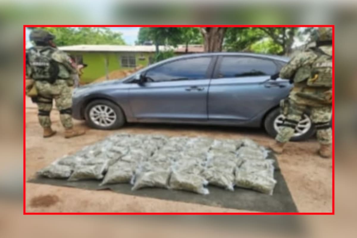 Aseguran en Sinaloa vehículo cargado con más de 20 kilos de presunta marihuana