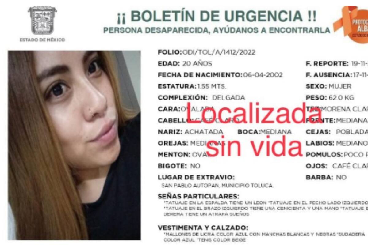 Encuentran el cuerpo sin vida de Mitzi en Edomex