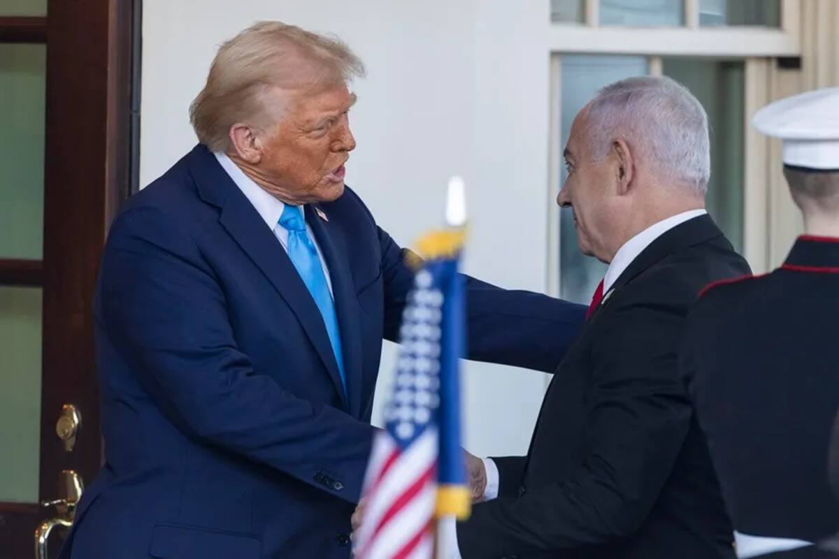 Fotografía de la reunión entre Donald Trump y Benjamin Netanyahu, este 4 de febrero de 2025. / EFE