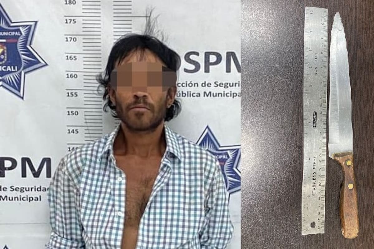 Intentó acuchillar a un policía y terminó detenido