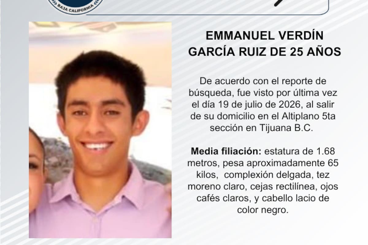 Se busca Emmanuel Verdín García Ruiz de 25 años