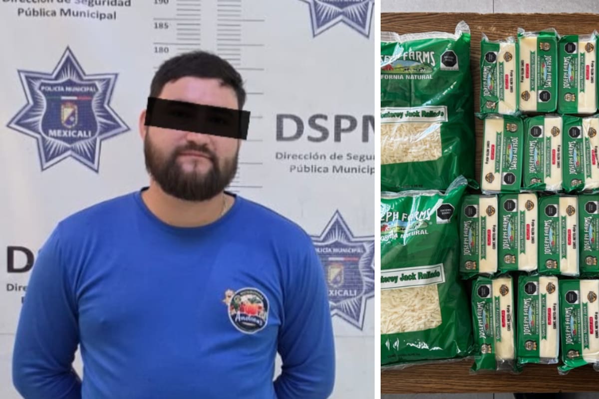 Descubren a empleado de frutería robando más de 4 mil pesos en queso