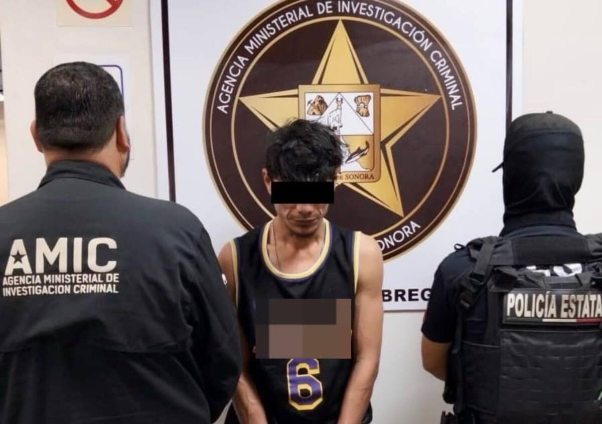 Francisco Javier 'N', de 33 años, detenido en Ciudad Obregón por presuntos delitos de narcomenudeo, en un operativo conjunto entre la FGJES y la PESP. / FGJE Sonora.