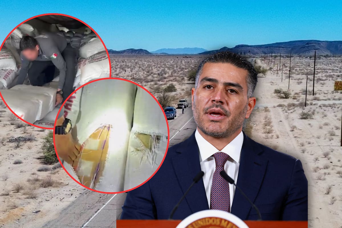 Aseguran más de 3 toneladas de metanfetamina ocultas en costales de alimento para ganado en la carretera a Sonoyta-Puerto Peñasco