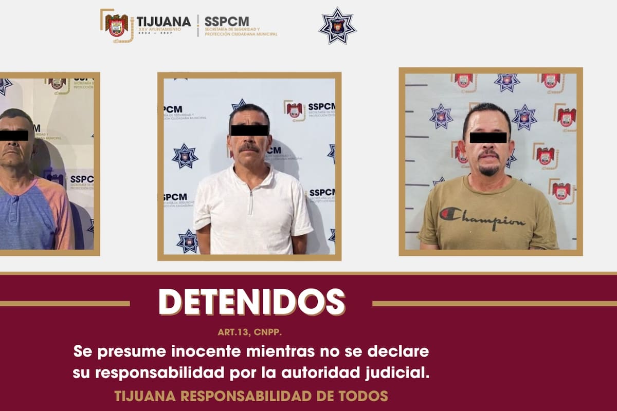 Detienen a tres personas con órdenes de aprehensión en Tijuana