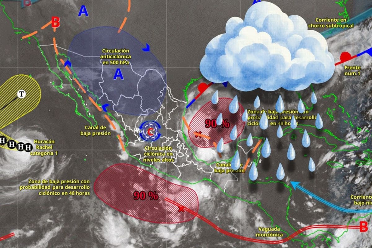 Lluvias torrenciales en Veracruz y fuertes precipitaciones en varios estados de México este martes