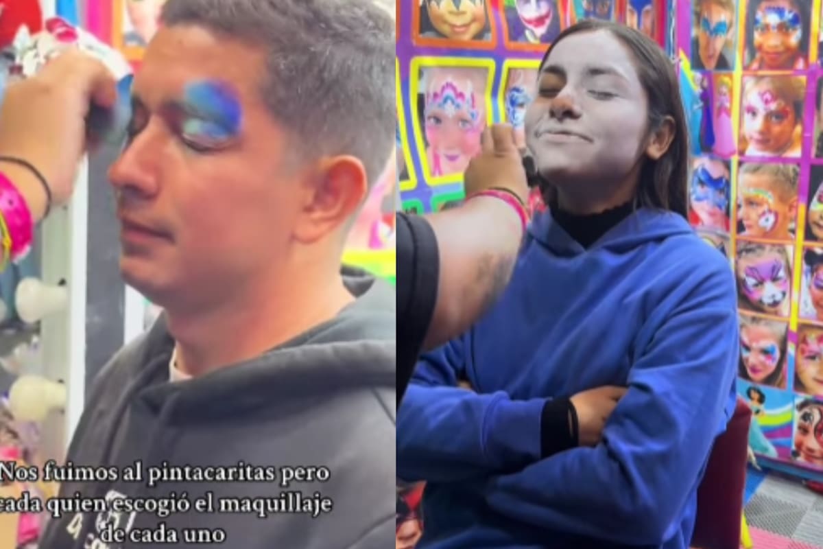 Pareja va a la feria, elige el pinta-caritas del otro y se vuelven virales