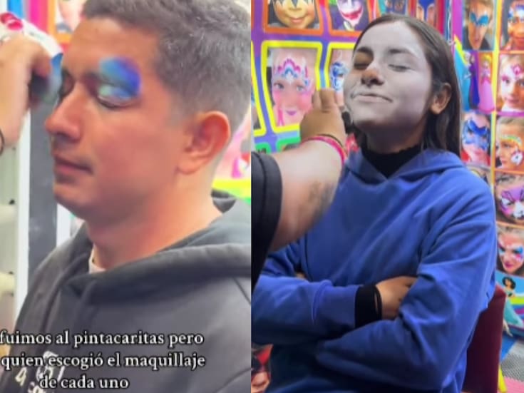 Pareja va a la feria, elige el pinta-caritas del otro y se vuelven virales
