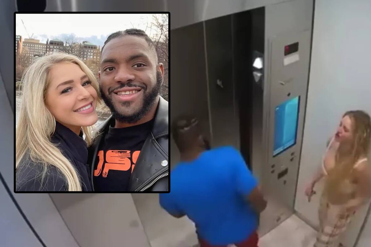 Revelan video de estrella de OnlyFans golpeando a su novio en elevador; está acusada de matarlo