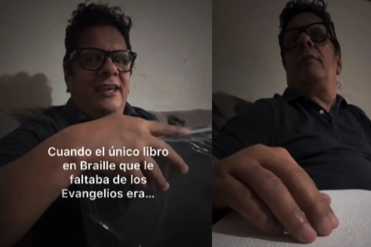 Familia conmueve al regalarle en braille el Libro de Juan de la Biblia que le faltaba a su abuelo