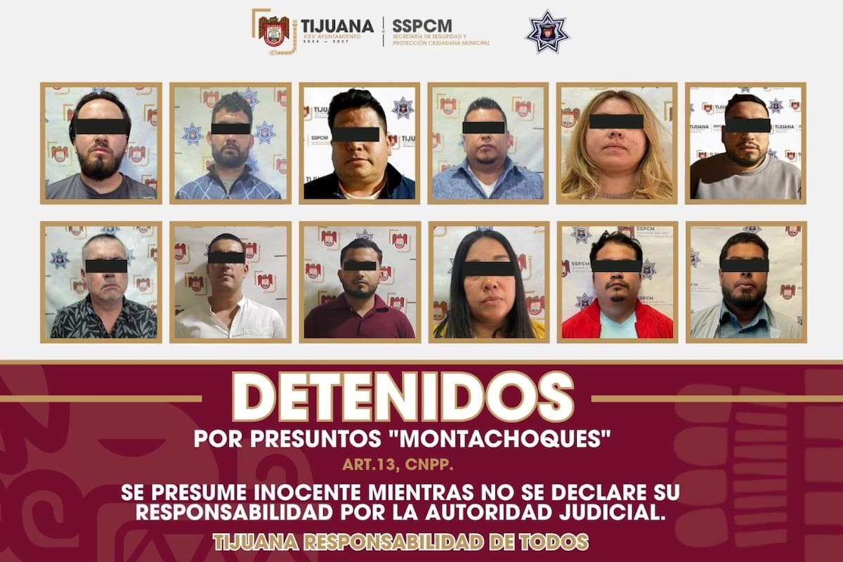 Detienen a 12 personas presuntamente relacionadas con “montachoques” en Tijuana