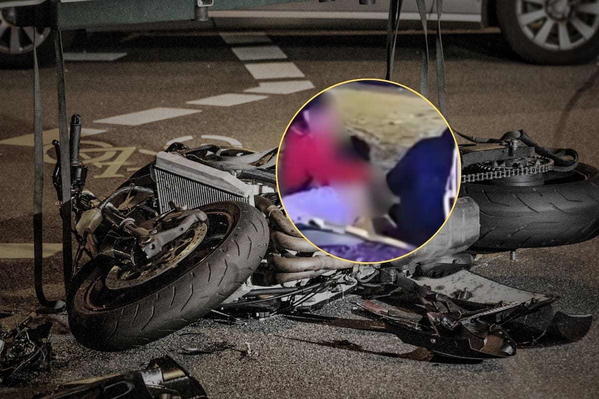 IMÁGENES FUERTES: Niño de 13 años murió en Nochebuena tras salir en la madrugada con la moto de su padre y chocar contra una camioneta que hizo una maniobra para dar vuelta; difunden fotos de la madre abrazando el cuerpo de su hijo tirado en la calle