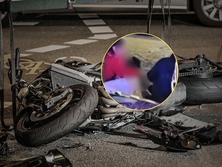 IMÁGENES FUERTES: Niño de 13 años murió en Nochebuena tras salir en la madrugada con la moto de su padre y chocar contra una camioneta que hizo una maniobra para dar vuelta; difunden fotos de la madre abrazando el cuerpo de su hijo tirado en la calle
