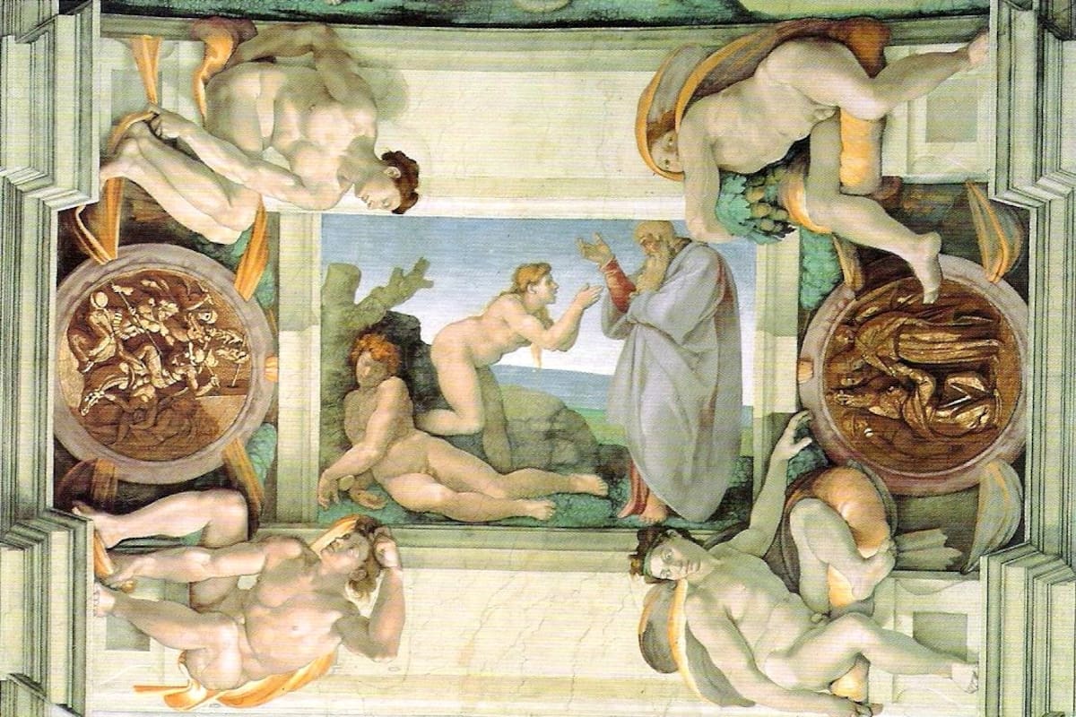 La creación de Eva: La maestría de Miguel Ángel en el techo de la Capilla Sixtina