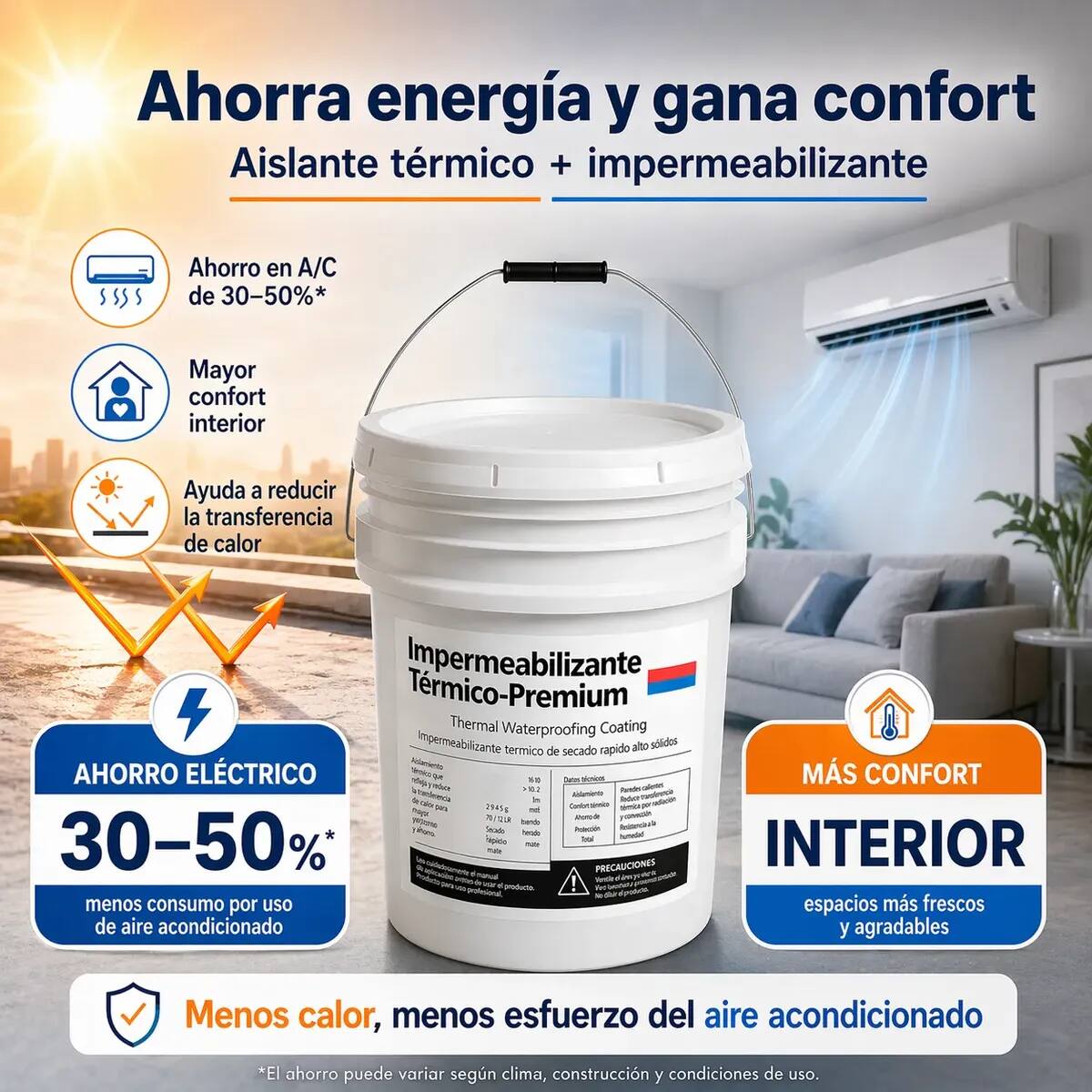 Impermeabilizante premium térmico de 19 litros | Mercado Libre