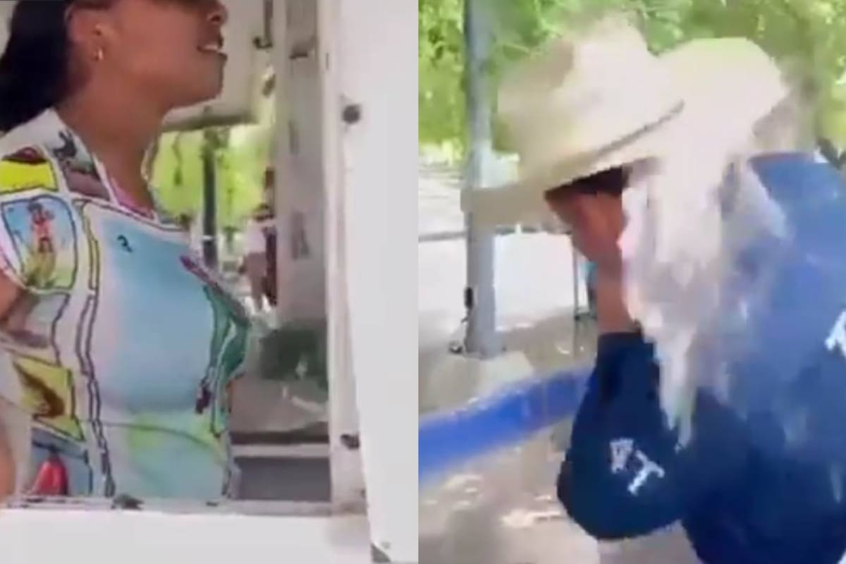 ‘Bañan’ con limonada a ‘Lord Lamborghini’, candidato a diputado por la coalición Morena-PT en Coahuila; una mujer que le reclamó por qué le había besado