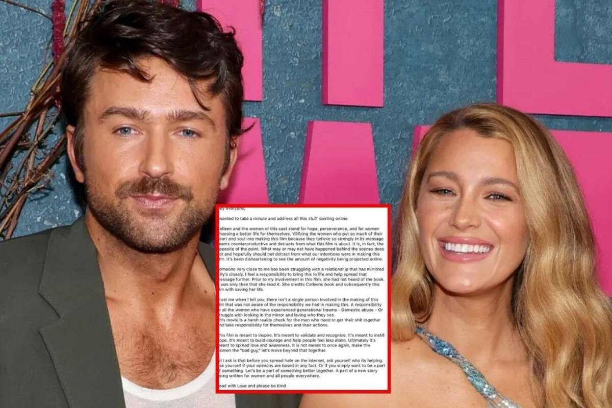 Actor de ‘It Ends with Us’ se pronuncia a favor de Blake Lively y Colleen Hoover