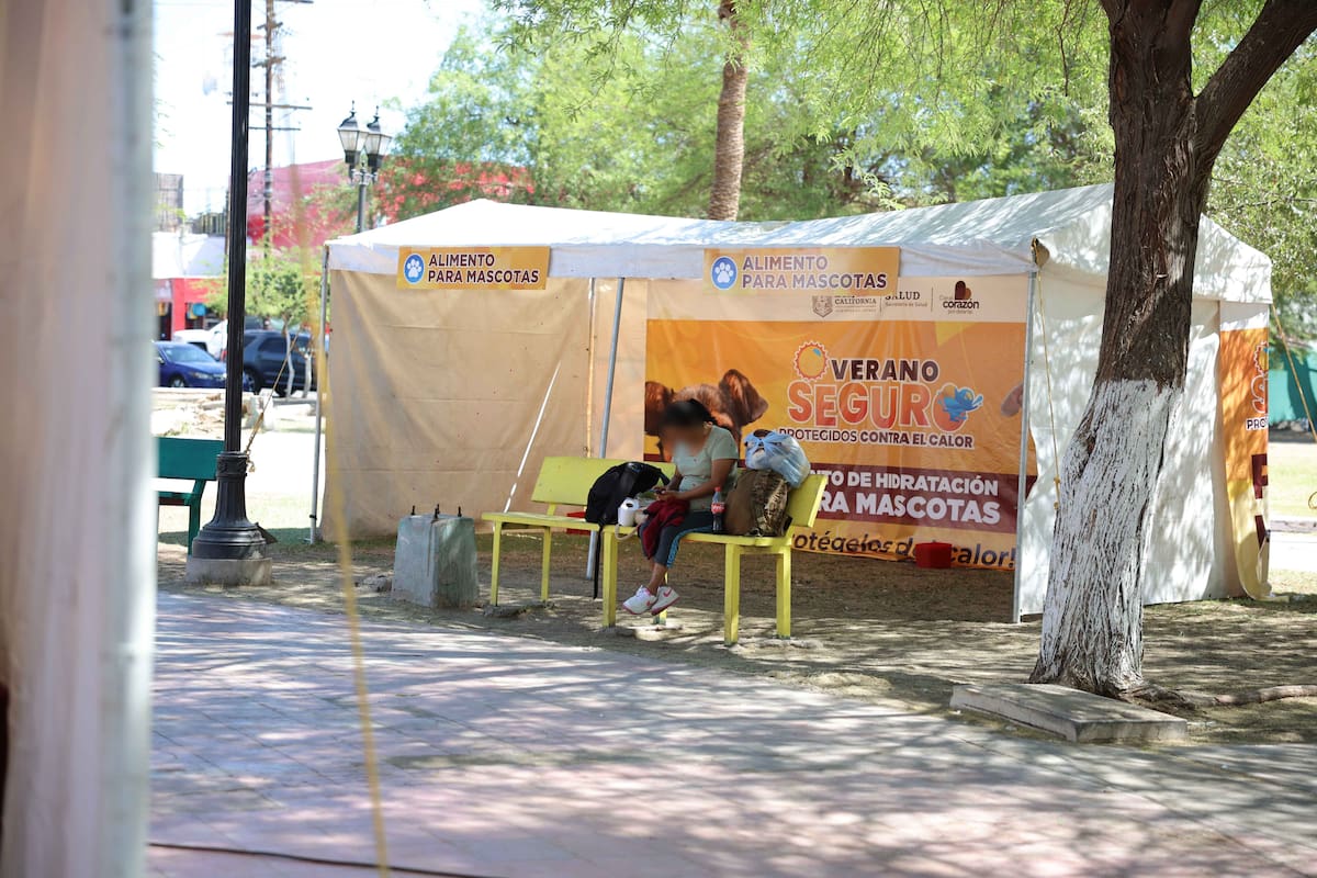 Atienden a más de 200 personas en el centro de hidratación de la Plaza el Mariachi durante su primer fin de semana