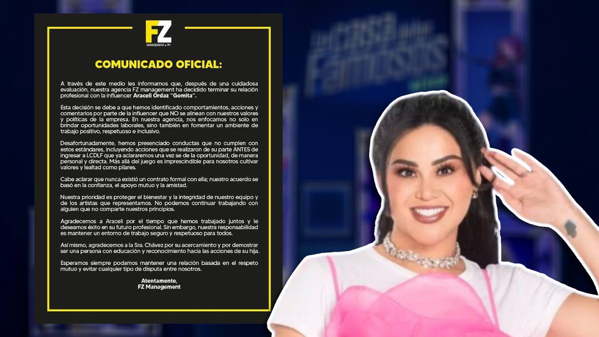 La agencia aclaró que, antes de la participación de Gomita en el reality show, ya se habían observado comportamientos que requerían una aclaración personal y directa. Foto: Especial.