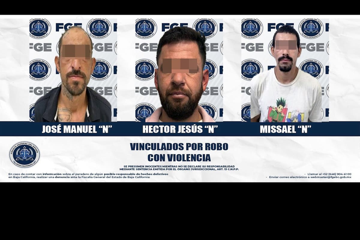 Vinculan a tres hombres por violentos asaltos en tiendas y viviendas de Mexicali