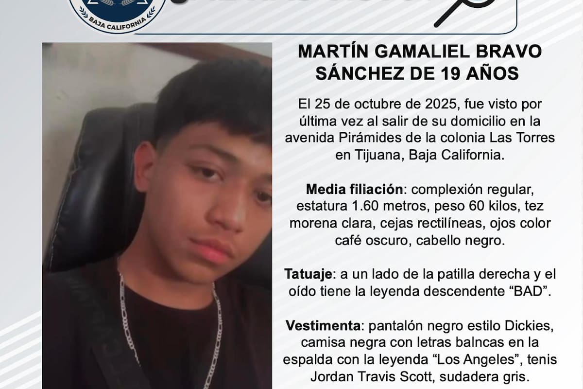 Se busca a Martín Gamaliel Bravo Sánchez de 19 años de edad