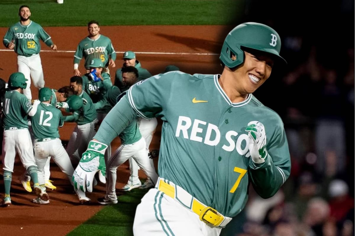 ¿Es mágica? Los Medias Rojas de Boston han ganado 7 veces por “walk off” utilizando el jersey verde “City Connect”