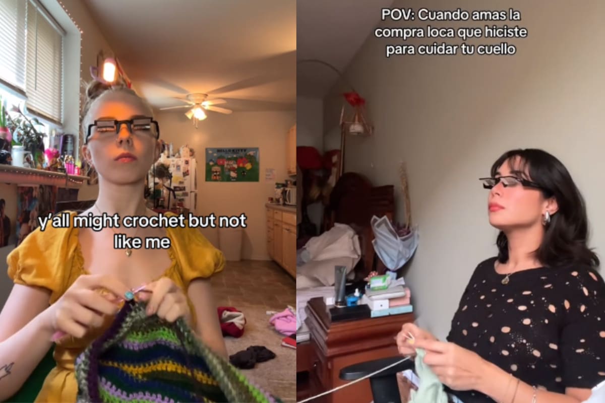 Usuarias de TikTok muestran al utilidad de comprarse lentes especiales para el tejido a crochet