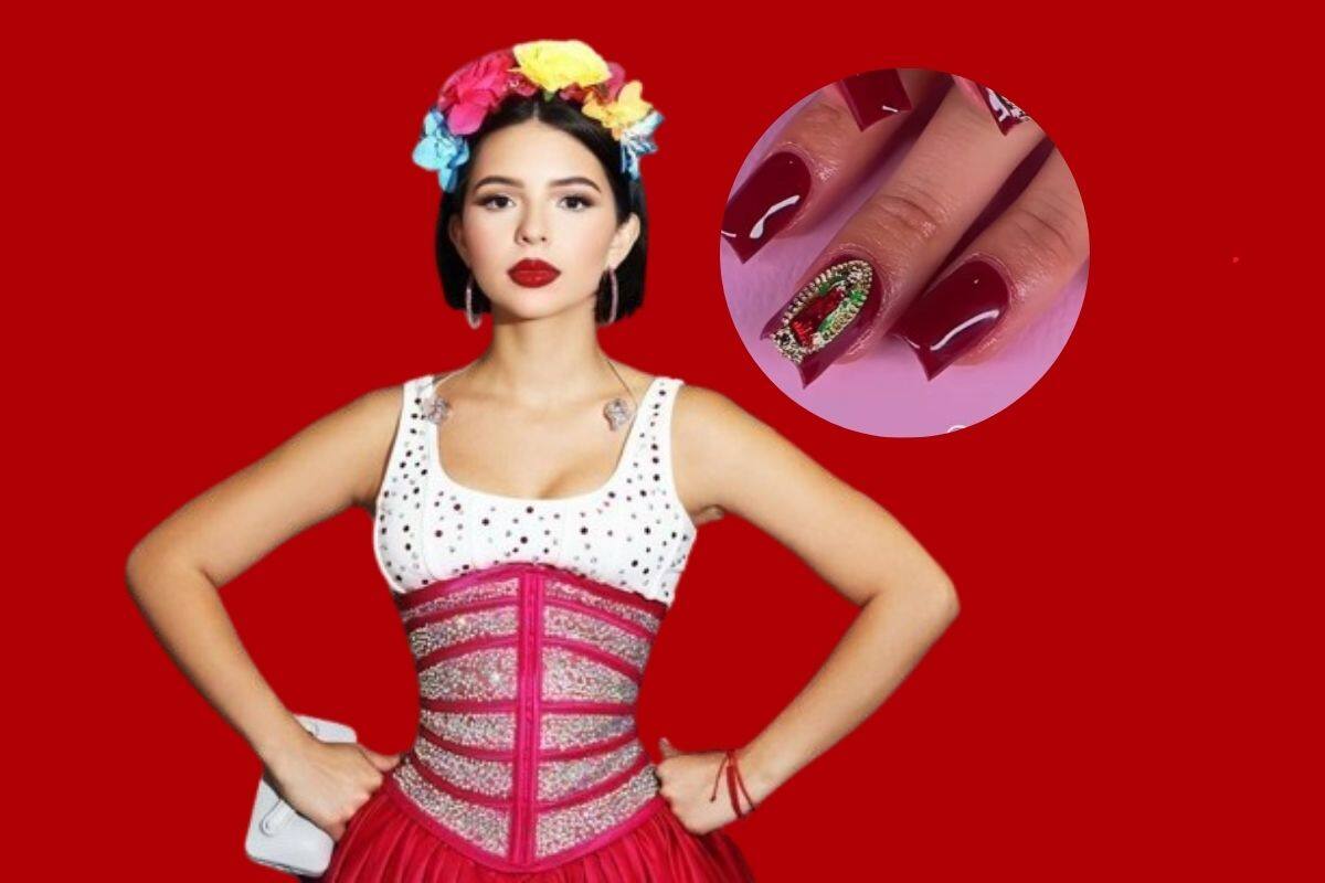 Ángela Aguilar presume manicura con la imagen de la virgen de Guadalupe