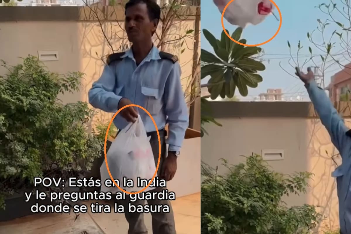 “¿Dónde tiro esto?”: turistas preguntan y el guardia simplemente lanza la basura al vecino