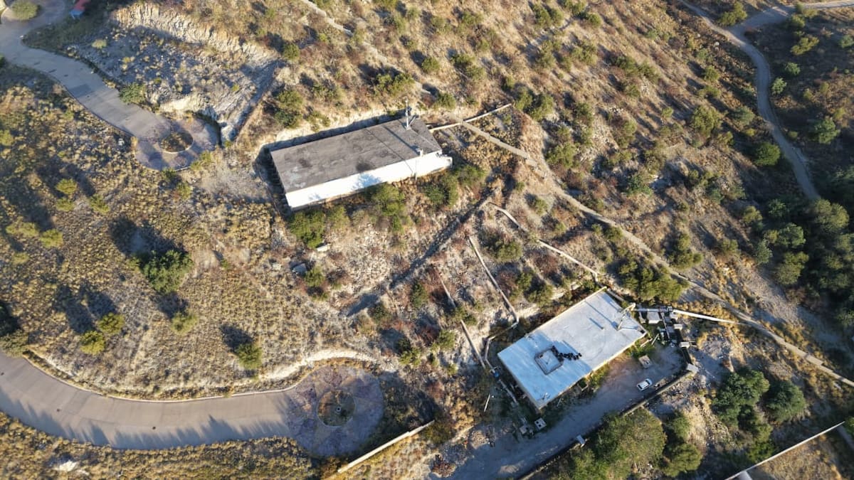 Vista aérea del Tanque Bachoco que abastece agua a gran parte del Norte de Hermosillo.