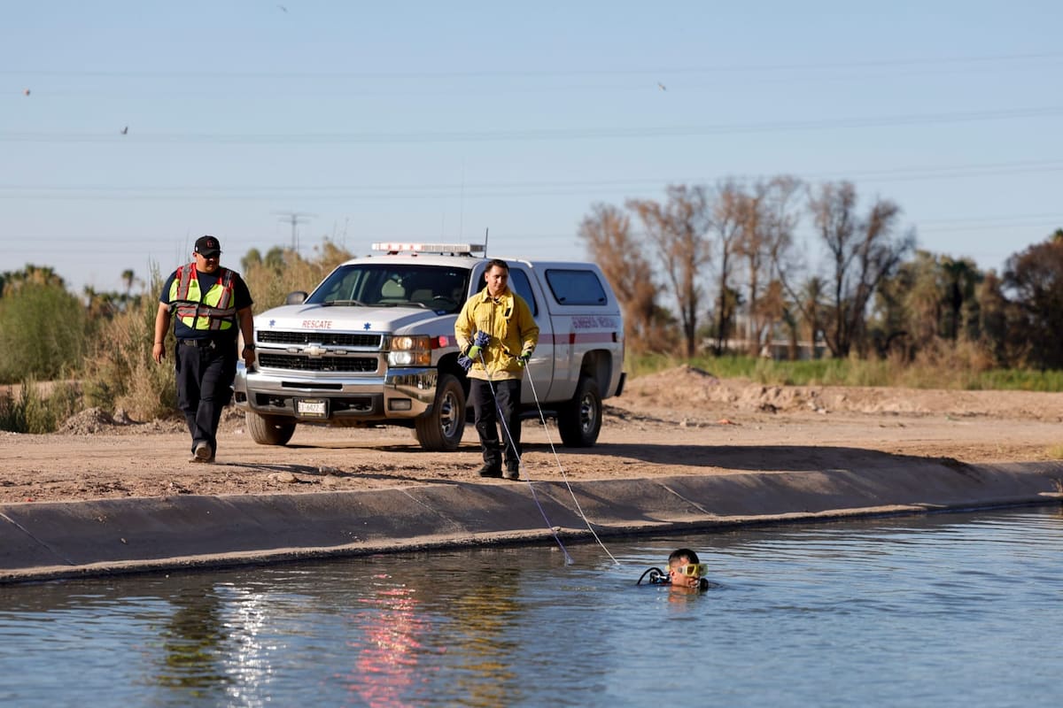 Intensa búsqueda en canal de Mexicali tras desaparición de joven que ingresó a refrescarse
