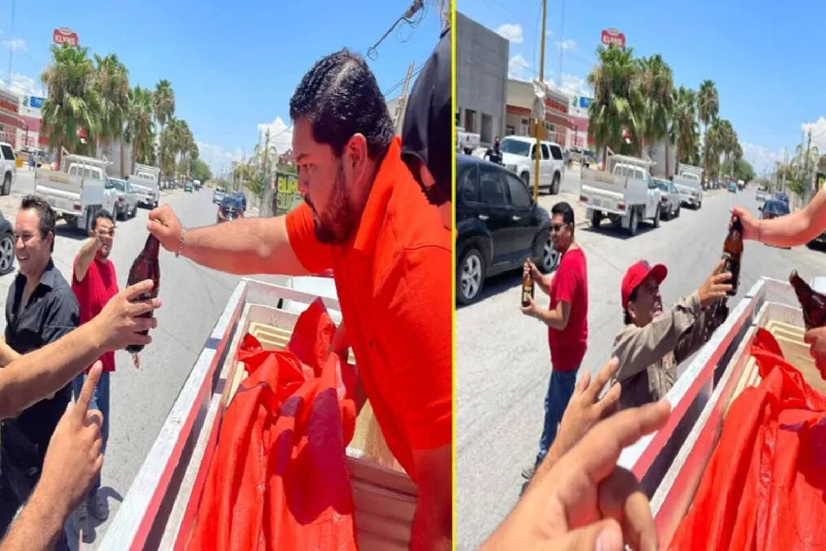 Qué buen regalo por el Día del Padre, Laguneros salen a las calles de Torreón regalando caguamas bien frías